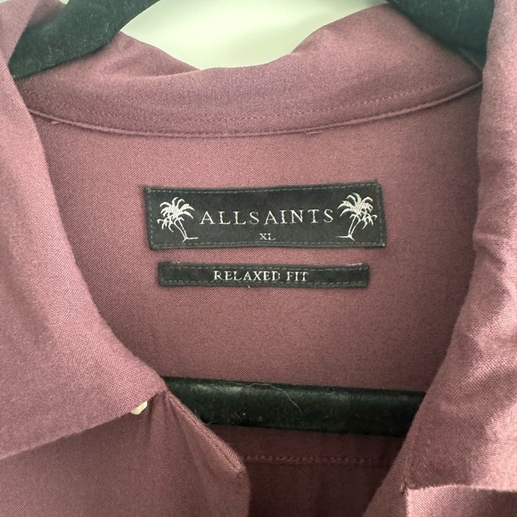 Like New AllSaints Venice Revere Collar Ramskull Shirt - Picture 2 of 6